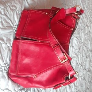 Dooney & Bourke red leather Florentine satchel.